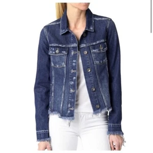 Paige jacket womens Small NEW Rowan Felix distressed raw hem denim jean cropped - Picture 1 of 16