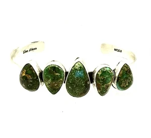 Navajo Native ๐บ๐ธ Handmade Sterling Silver Sonoran Gold Turquoise Bracelet-Nice - Picture 1 of 15