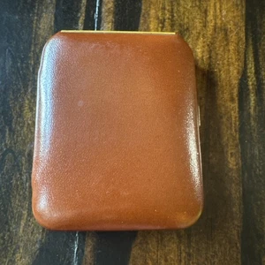 Buxton Key-Tainer British Tan Leather Pouch Vintage 1950s Hard Case 6 Key Wallet - Picture 1 of 14
