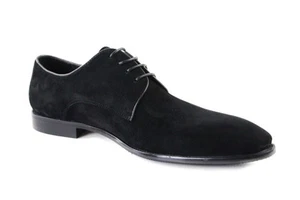 Mens Zasel Hercules Black Suede Leather Lace Up Shoes - Picture 1 of 5