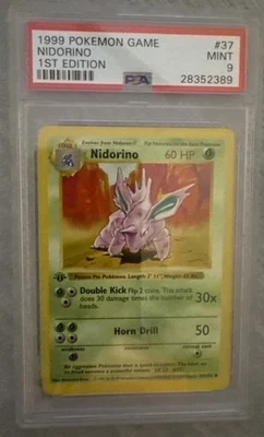 1999 Pokémon Base Set Regular 1st Edition Nidorino 37/102 PSA 9 - Image 1 of 2