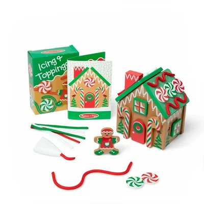 RED GINGERBREAD HOUSE PLAYSET Melissa & Doug Wooden 38 Pieces CHRISTMAS 2025 - Image 1 of 4