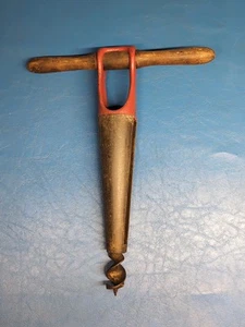 Antique Barrel Bung Hole Auger Borer Reamer Hand Drill Tool Primitive T Handle - Picture 1 of 3
