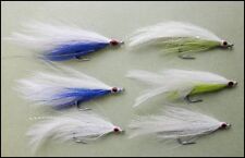 Fishing Flies for bass//pike Fluorescent yellow//white sized 2//0 white eye x4