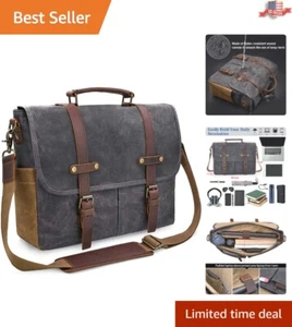 Men's Adjustable Messenger Bag with Padded Laptop Sleeve - 15.6" Compatible - Picture 1 of 11