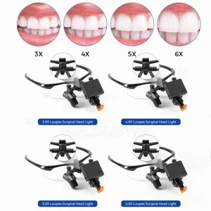 Lupas binoculares quirúrgicas médicas dentales 3,0X-6,0X Ergo + luz principal LED de 5W - Imagen 1 de 39