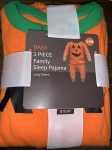 ๐ฅ Matching Family Kid unisex Pajama set  long sleeve Pumpkin Size 3-6 Months ๐ - Picture 1 of 2