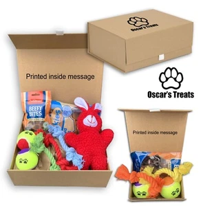 Personalised large custom dog christmas gift treat box hamper dog toys new puppy - Picture 1 of 5