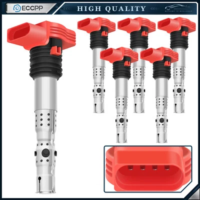 ECCPP 6 Ignition Coils For 2002-2004 Audi A4 A6 A4 Quattro A6 Quattro V6 3.0L - Image 1 of 4