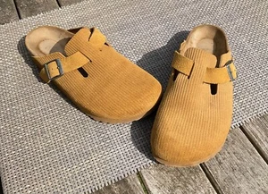 Birkenstock Boston, Velourleder camel, schmale Weite, Gr. 38 - Bild 1 von 7