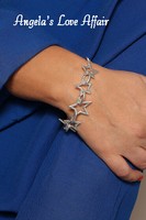 KTXBB KATE THORNTON BIBI BIJOUX CHUNKY SILVER STAR STARLIGHT PAVE STONE BRACELET