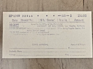 UCLA Quittung 1955 Los Angeles California Non-Resident Fees - Bild 1 von 6