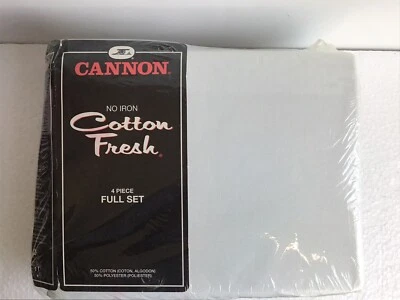 CANNON - No Iron  4 Piece Full Sheet and Pillowcase Set - White - Image 1 of 3