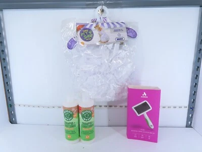 BUNDLE DOG GROOMING SET BRUSH SHAMPOO & BRIDE COSTUME FOR SMALL PETS *READ* - Image 1 of 4