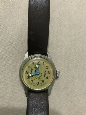 VTG RARE 29mm Bradley Swiss Made Windup DONALD DUCK Watch 62-A Working - Image 1 of 4