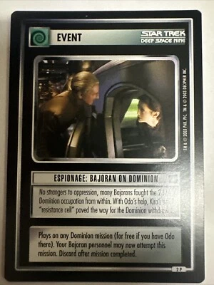 Star Trek CCG Espionage: Bajoran on Dominion Near-Mint/NM Promo – AGT 2003 - Image 1 of 2