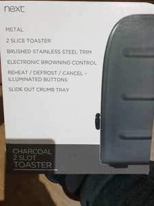 Next Charcoal Black 2 Slot Toaster BNWB - Picture 1 of 4