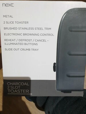 Next  Charcoal Black  2 Slot Toaster  BNWB - Image 1 of 4
