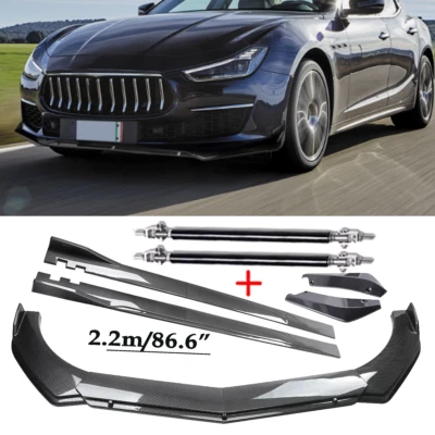 Carbon Fiber Front Bumper Lip Spoiler & Side Skirt For Maserati Gran Turismo Foto 1 de 4