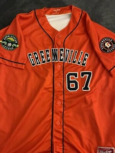 Greenville Astros #67 Game Used Orange Jersey Nameplate Removed Size 50 - Picture 1 of 12