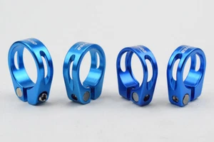 31.8mm Blue MTB Bike Cycling Road Saddle Bicycle Seat Post Clamp Aluminum - Picture 1 of 1