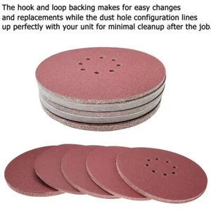 9 inch Sanding Discs 8 Holes Hook and Loop Sandpaper for Drywall Sander 10 Pack - Picture 1 of 19