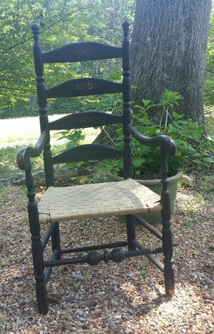 Antique William&Mary Country Style Ladderback Armchair Cover