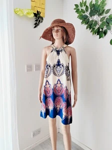 ❤️ One Size beige multicoloured paisley oversized beach summer dress 1505 - Picture 1 of 12