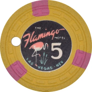 Flamingo Casino Las Vegas Nevada $5 Cancelled Chip 1948 - Picture 1 of 3