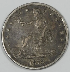 Dólar comercial 1878-S dólar de plata muy fino ~ abolladuras de borde - Imagen 1 de 4