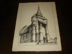 EGLISE DE MACQUIGNY - Lithographie Albert Lemasson - Thiérache - Picture 1 of 2