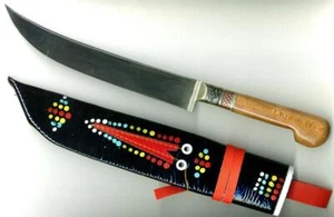 UZBEKISCHES NATIONALES GROSSES MESSER PCHAK PICHOK HANDARBEIT HOLZGRIFF m.CUPRONICKEL(636) - Bild 1 von 5