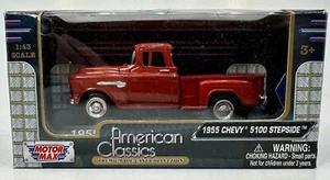 1955 Red Chevy 5100 Stepside Pickup 1:43 Motor Max American Classics 7341AC - Picture 1 of 7
