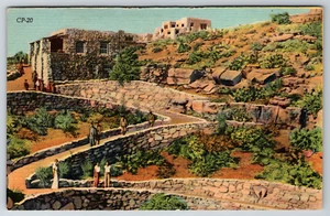 c1940s Trail Leading Caverns Carlsbad Park Vintage Linen Postcard - Picture 1 of 2