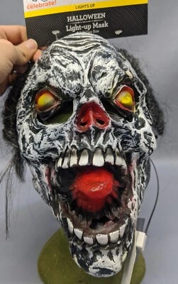 NWT Light Up Zombie Skull Unisex Mask. One Size Fits All. - Image 1 of 4