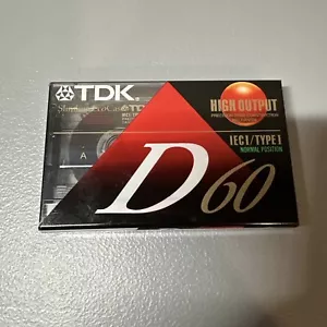 1 TDK D60 Slimline EcoCase High Output Type I Blank Cassette New! - Picture 1 of 2