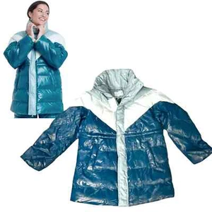 Chaqueta acolchada de gran tamaño A New Day para mujer talla pequeña talla M y L verde azulado blanco - Imagen 1 de 7