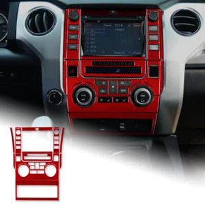 Juego de pegatinas rojas de fibra de carbono para consola de control central para Toyota Tundra 14-2020 - Imagen 1 de 6