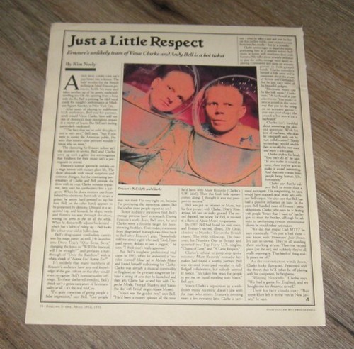 ERASURE Vince Clarke ANDY BELL original ONE magazine page PHOTO article ...