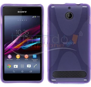 FUNDA GEL TPU MORADA + PROTECTOR de PANTALLA para SONY XPERIA E1 en ESPAÑA - Imagen 1 de 1