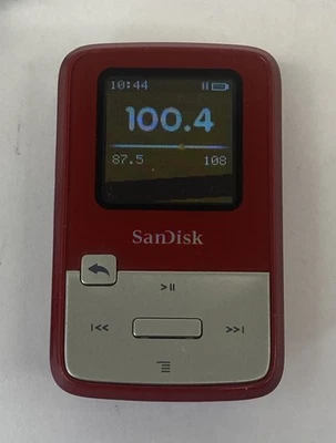 SanDisk Sansa Red Clip Zip 4GB SDMX22 FM MP3 Player - Tested Working - Image 1 of 4