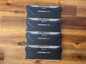 Corsair Vengeance RGB Pro 32GB DDR4 RAM 3200MHz 4x8 GB Memory Kit Black - Picture 1 of 4