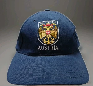 Austria Wien Blue/White Embroidered Vienna Crest Baseball Style Hat Adjustable - Picture 1 of 11