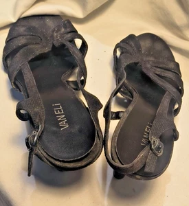 VanEli Black open toe slingback fabric sandals Sz. 12M - Picture 1 of 3