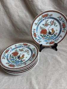Limoges Haviland. 6 assiettes plates 24,5cm en porcelaine modèle Au Coq. - Imagen 1 de 5