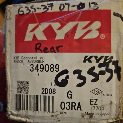 Kit Amortiguador Trasero Doble Tubo KYB Excel G para 11-12 Infiniti G25 09-13 G37 Foto 1 de 4