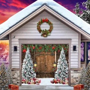 Weihnachten Garagentor Dekorationen Abdeckung, Winter Urlaub Garagentor Abdeckung, Ba... - Bild 1 von 9