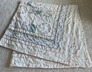 West Elm Tagesdecke Landhaus Kern Shabby Quilt Stickerei Pastell 84 x 84" Vollbett - Bild 1 von 7