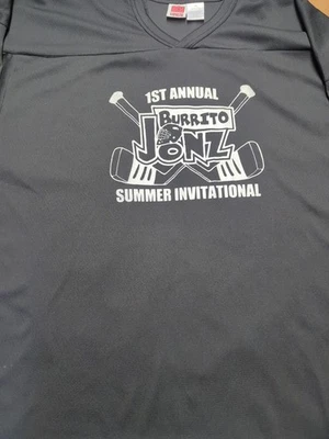 Camiseta de práctica de hockey negra, 2XL en blanco Foto 1 de 3