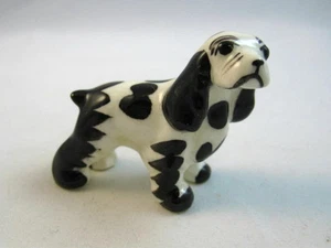 Hagen Renaker miniature vintage Cocker Spaniel dog Standing Black & White - Picture 1 of 4